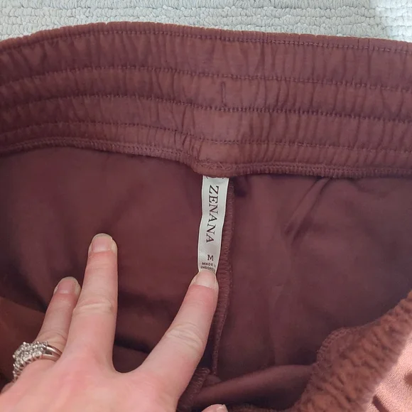 Zenana Chocolate Brown Wide Leg Lounge Set - Picture 6 of 12